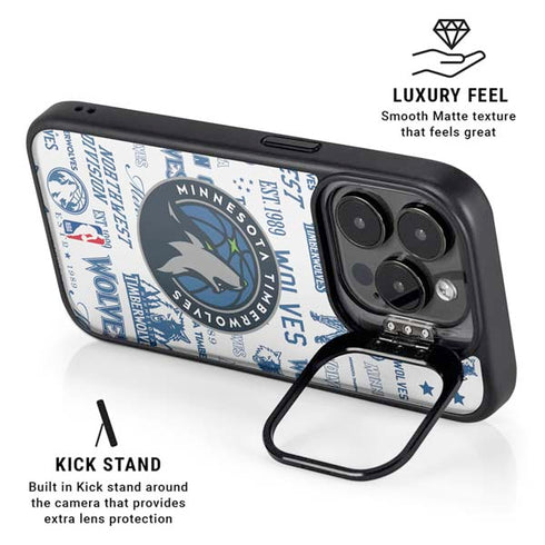 NBA Minnesota Timberwolves Historic Blast iPhone 15 Pro Kickstand Case